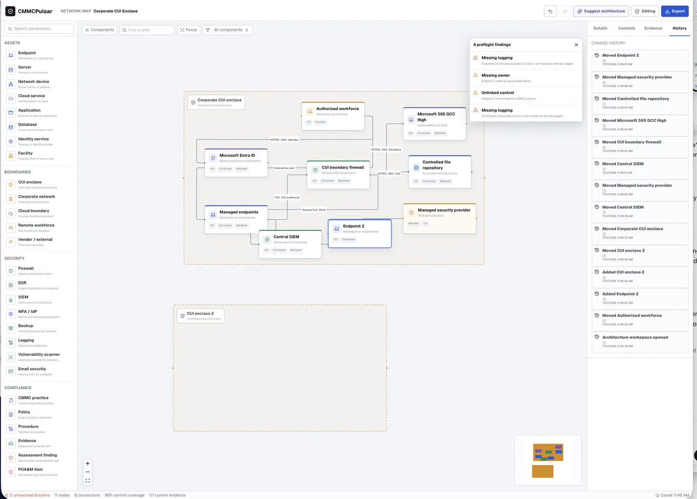 Inspect any node — CMMC Pulsar product screenshot